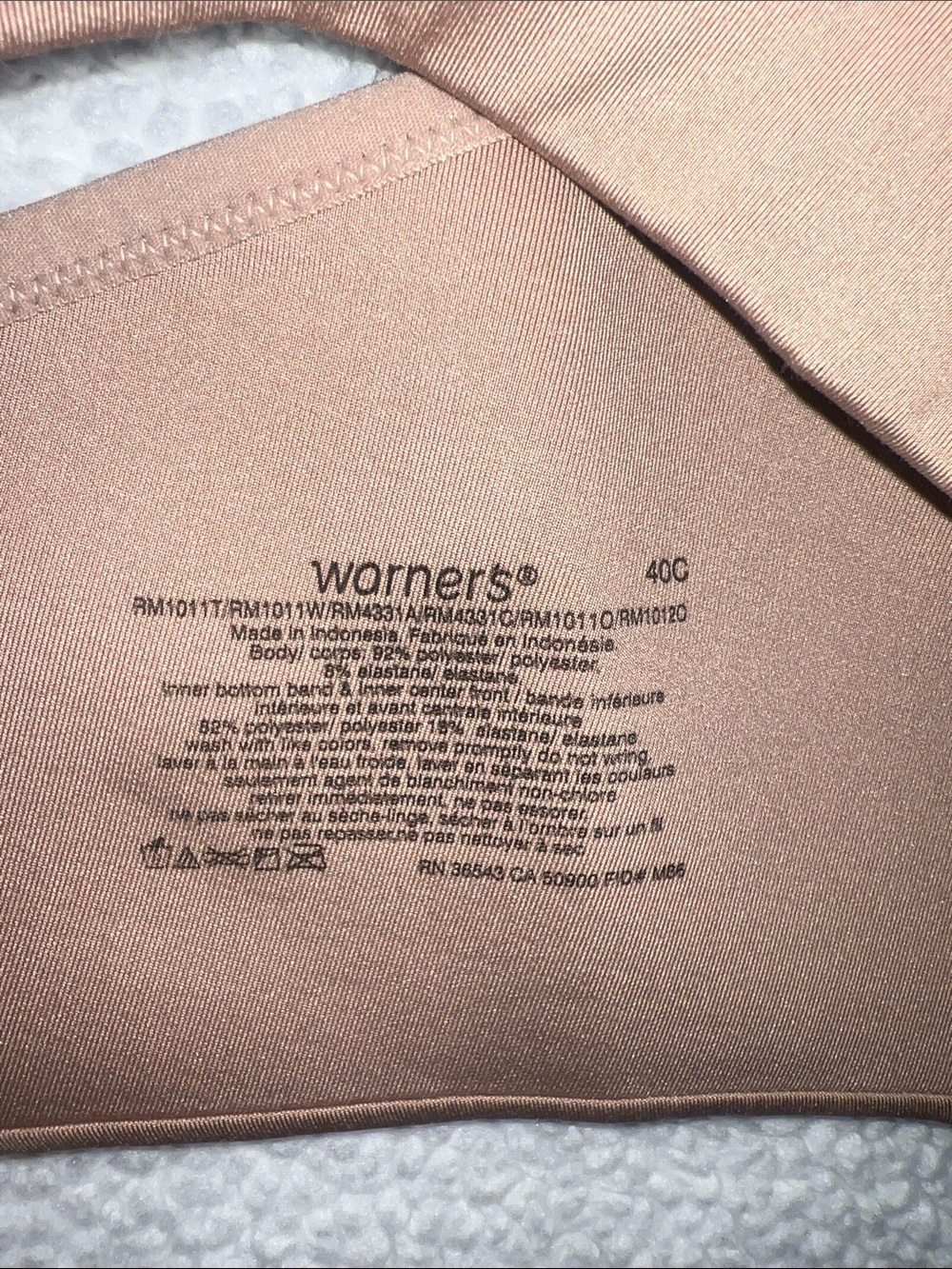 Warner's Smooth Molded Wireless Bra - Toasted Almond color size 40C - Picture 2 of 6